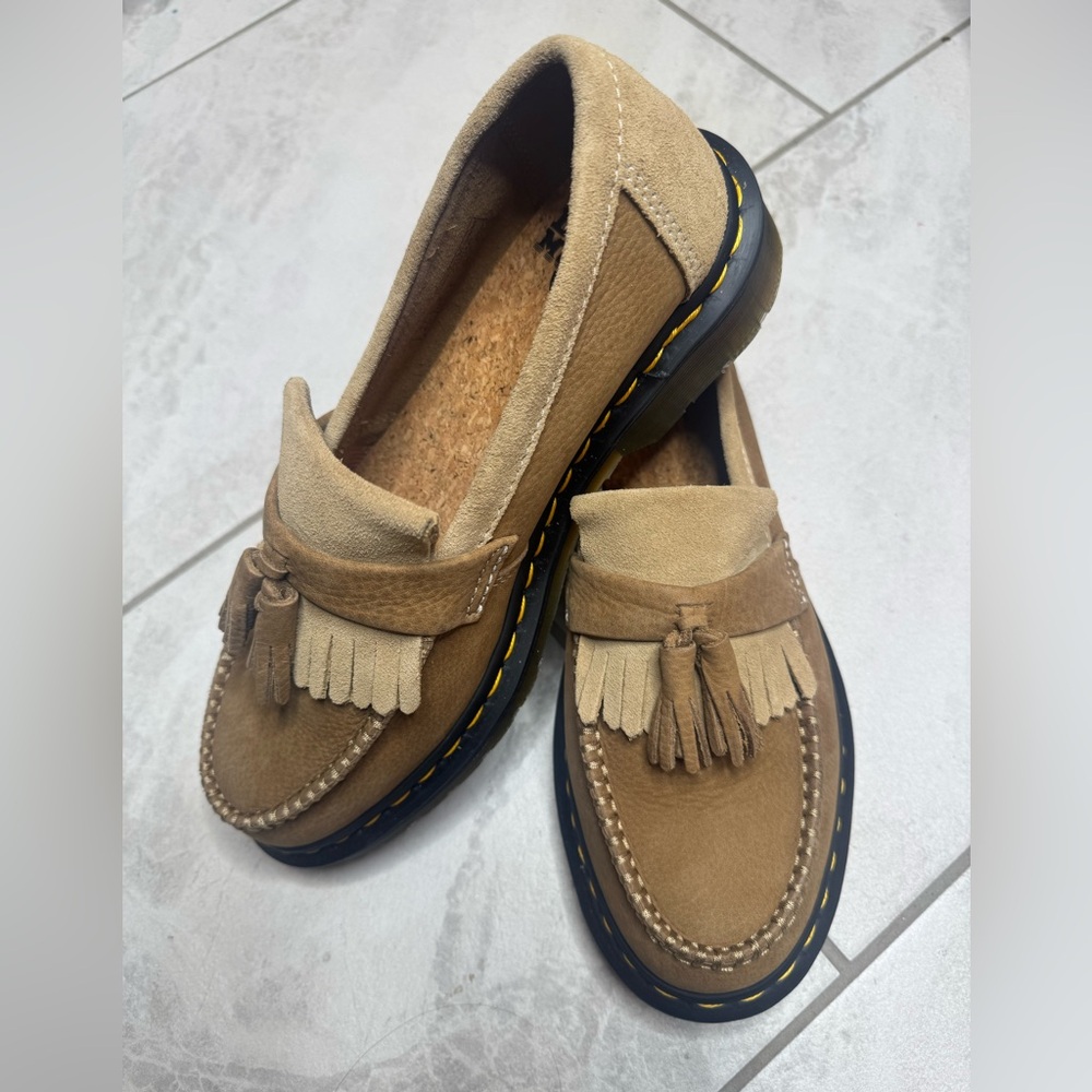 Dr. Martens Adrian Tassel Loafer Tumbled Nubuck Leather NEW Rare Color